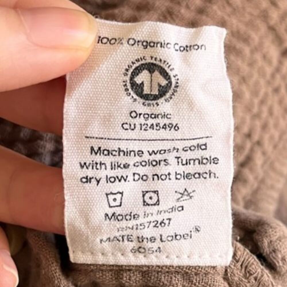 Mate the Label Organic Gauze Oversized Button Down in Bark Size MEDIUM - Picture 5 of 6